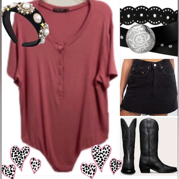 EC Glitzy Girlz Sweetly Simple One Piece Rayon Body Suit in Blush Plus Size 3X - Picture 9 of 9